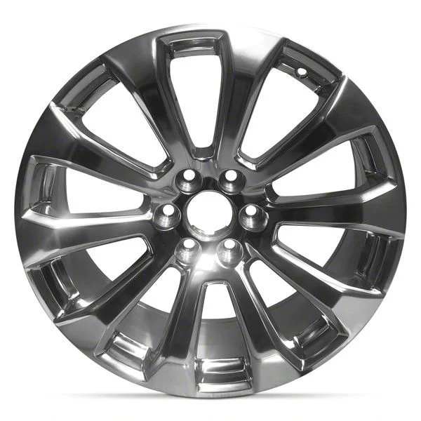 10-Spoke Replica Aluminum Polished 6-Lug Wheel; 22x9; 28mm Offset (07-13 Sierra 1500)