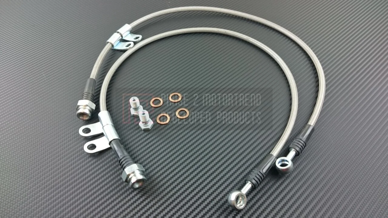 P2M Steel Braided Front Brake Lines - Nissan 350Z / Infiniti G35