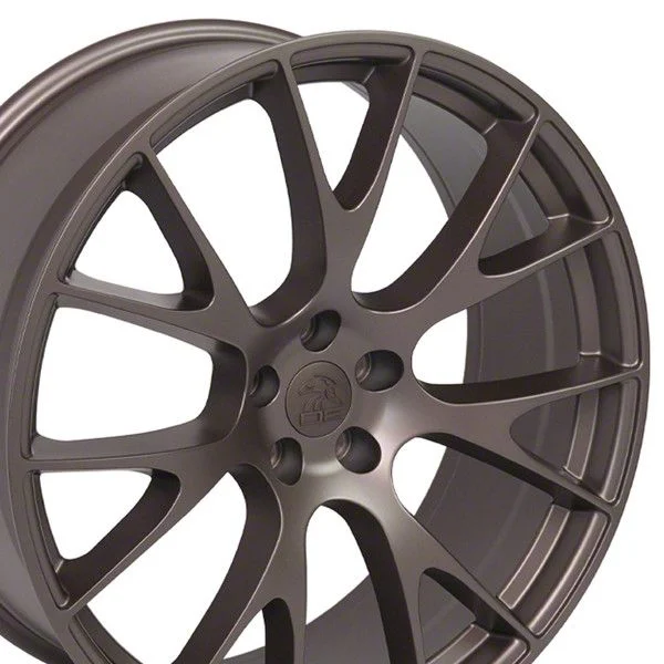 Hellcat Style Bronze Wheel; 22x9; 18mm Offset (11-23 RWD Charger, Excluding Widebody)