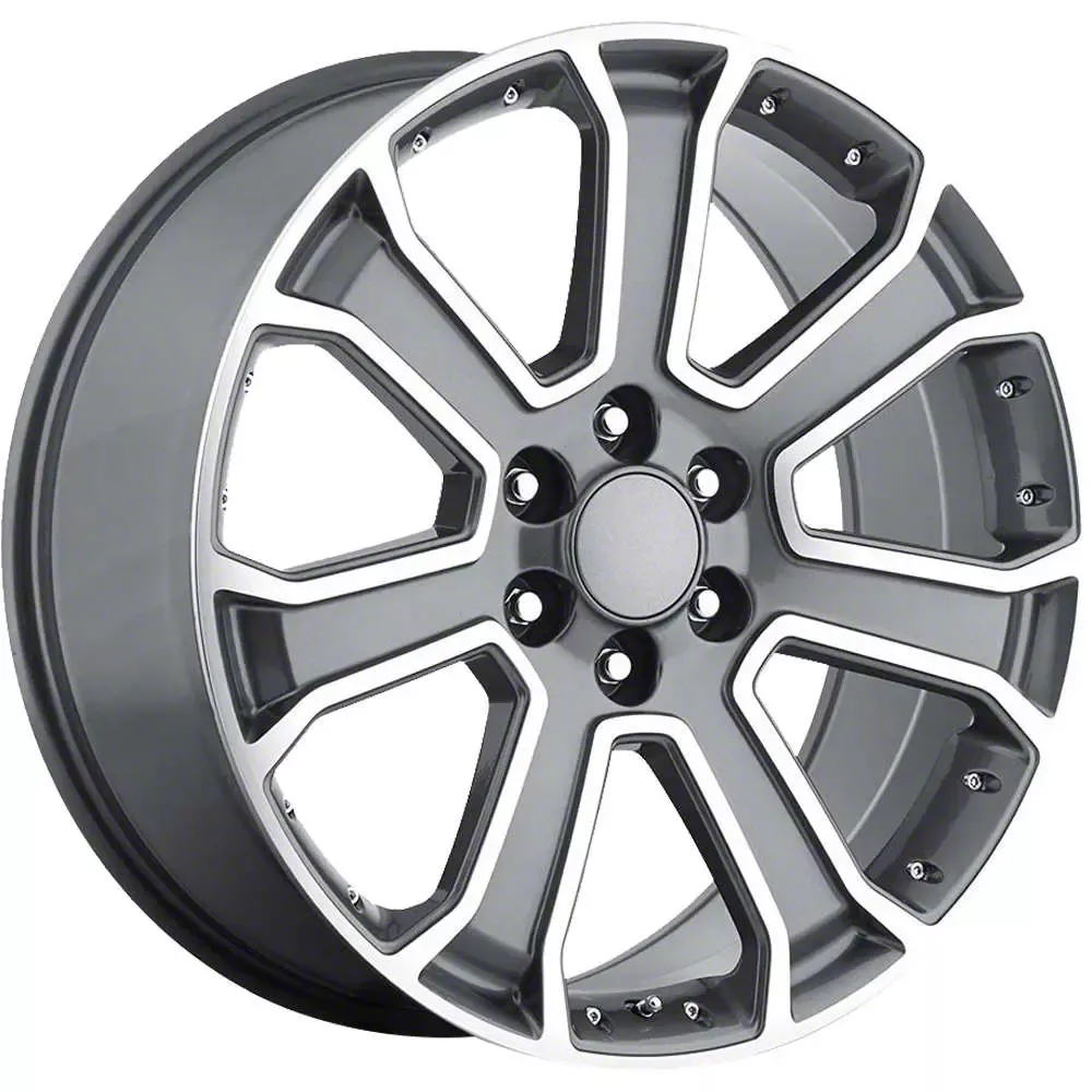 OE Revolution G-06 Gunmetal Machined 6-Lug Wheel; 22x9; 31mm Offset (15-20 Yukon)