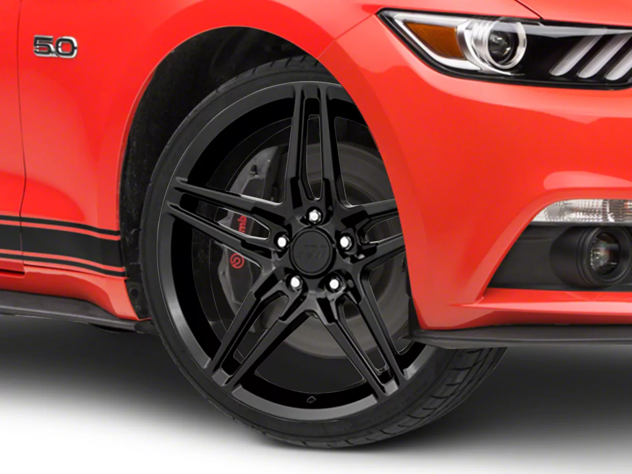 2018 Mustang Style Gloss Black Wheel; 20x9; 30mm Offset (15-23 Mustang GT, EcoBoost, V6)