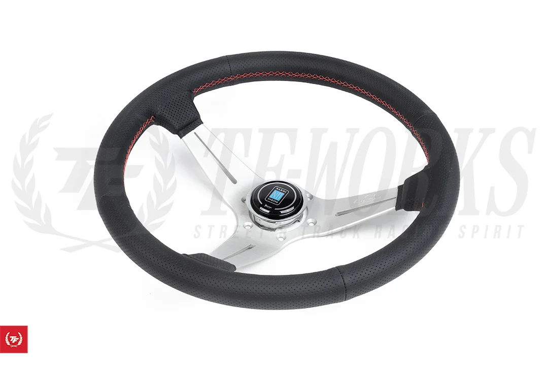 Nardi Sport Rally Deep Corn Perforated Leather / Silver Spoke 350mm Steering Wheel