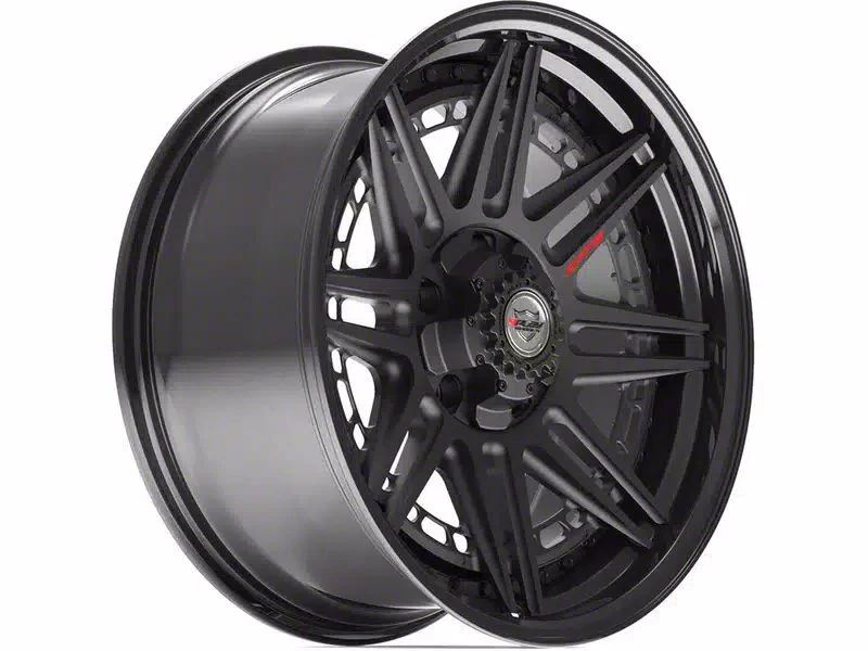 4Play 4PF8 Matte Black Center with Gloss Black Barrel 6-Lug Wheel; 20x9; 0mm Offset (07-14 Yukon)