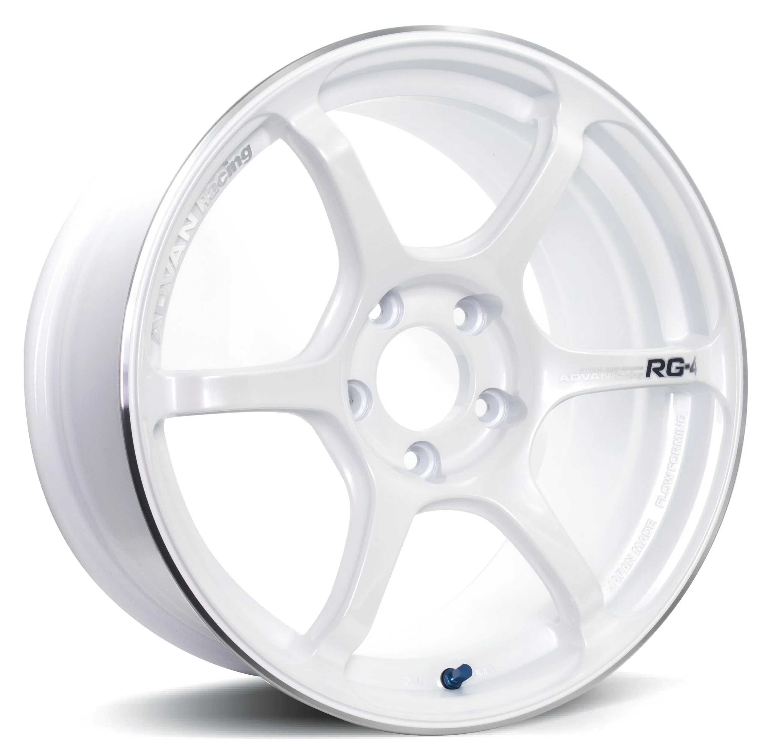 RG-4 18X9.5 +45 5-100 RACING WHITE METALLIC & RING