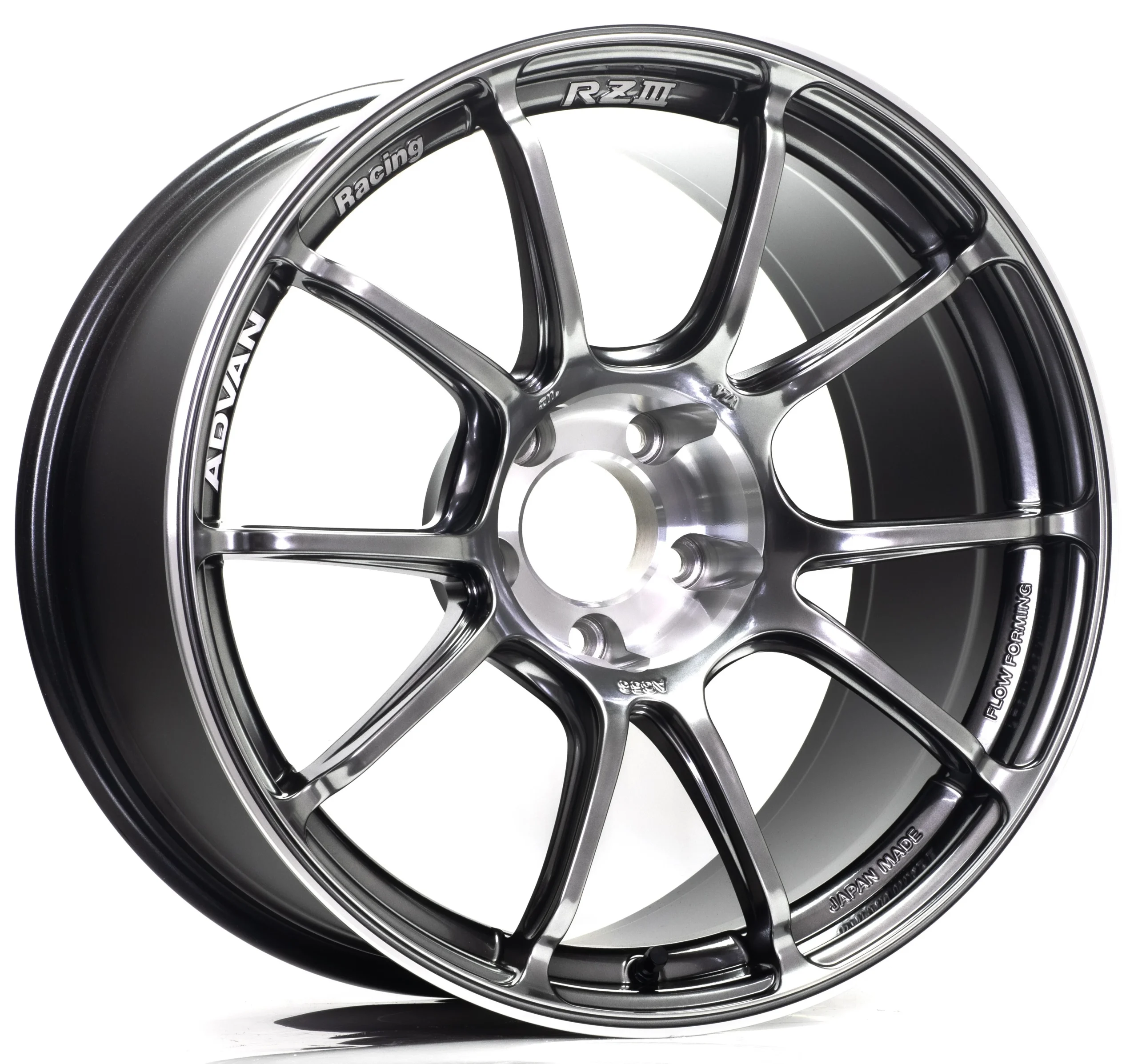 RZII 17X7.0 +47 4-100 RACING HYPER BLACK & RING