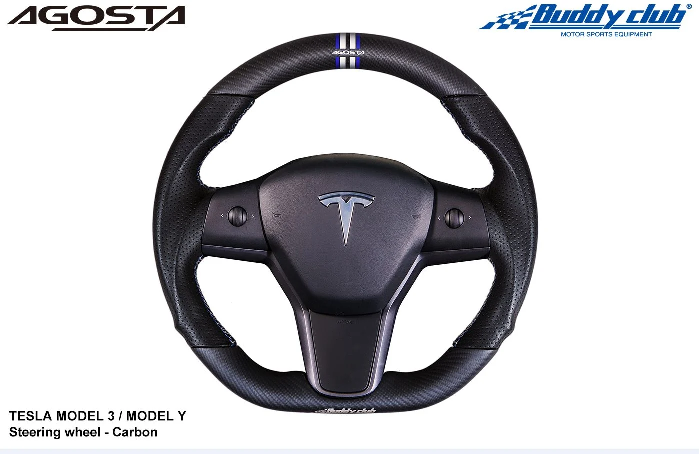 Buddy Club Dry Carbon Sport Steering Wheel - Tesla Model 3 / Y
