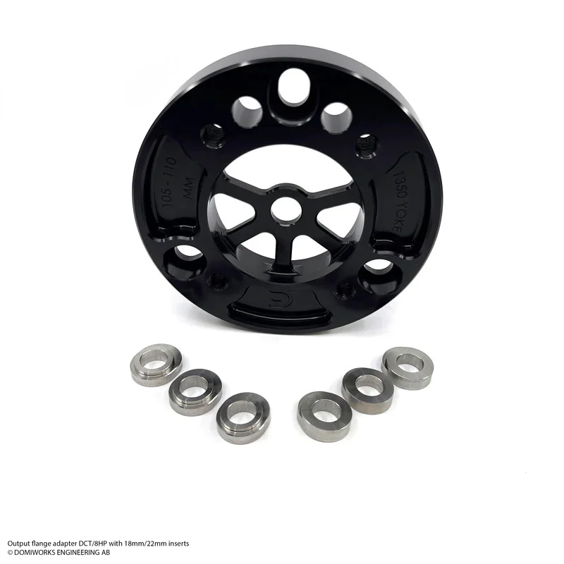 DOMIWORKS 8HP / DCT OUTPUT FLANGE ADAPTER 105-110MM WITH 18MM OR 22MM INSERTS - 1350 YOKE