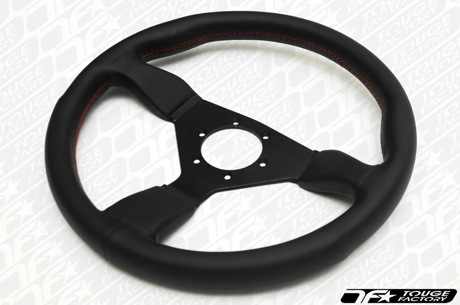 Personal Grinta Steering Wheel 330mm Black Leather with Red Stitching