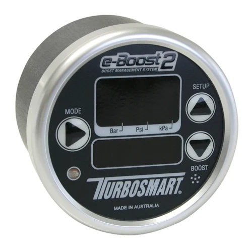 Turbosmart e-Boost2 Electronic Boost Controller, 60mm Black Face, Silver Bezel