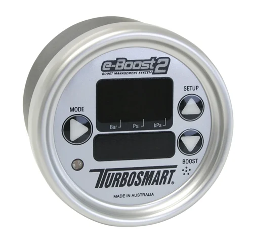 Turbosmart e-Boost2 Electronic Boost Controller, 66mm Silver Face, Silver Bezel