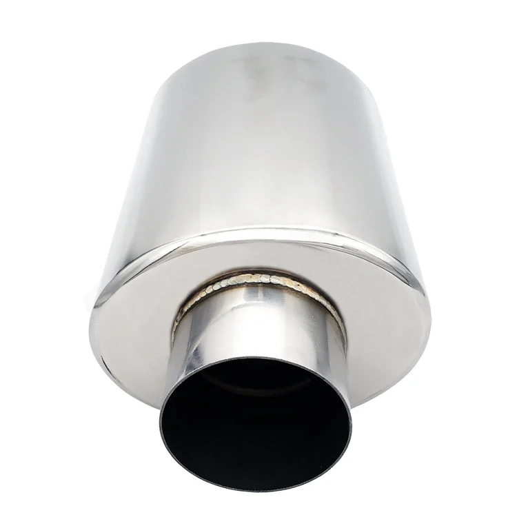 Ultra Quiet Resonator - 2.500" Inlet/Outlet x 13.75" Long - 304 Stainless
