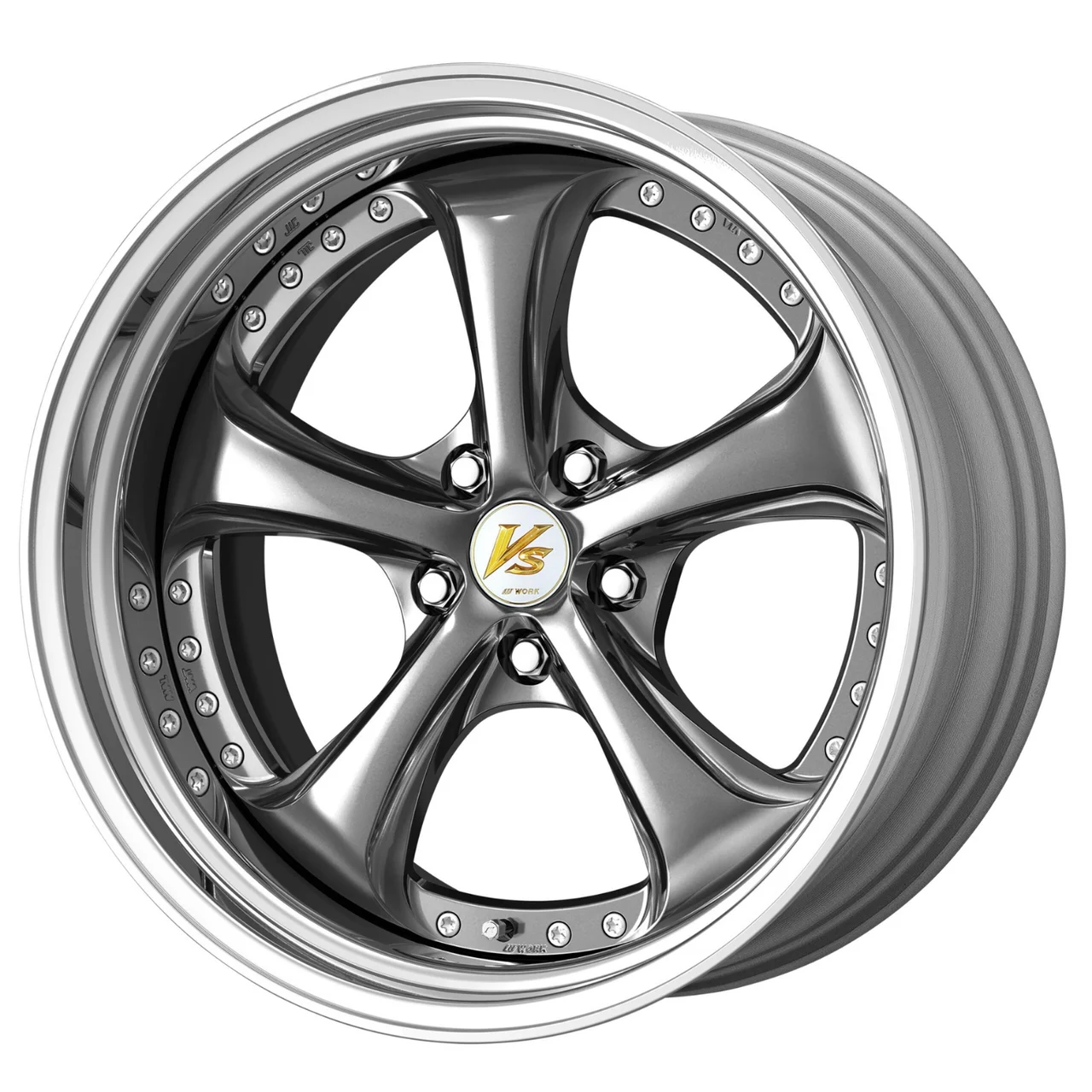 WORK VS-KF # 19x11.5 -4 5x114.3 Brilliant Silver Black (A Disk) (Step Rim)