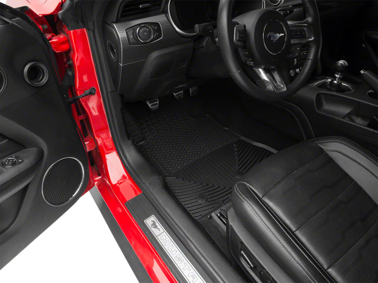 Weathertech All-Weather Front Rubber Floor Mats; Black (15-26 Mustang)