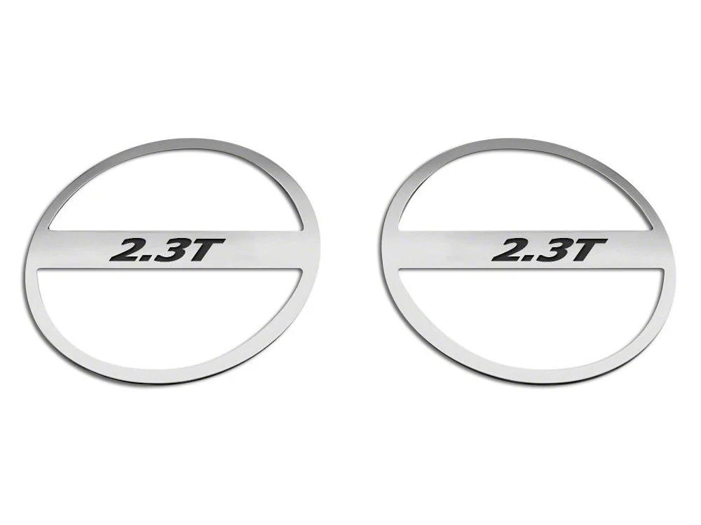 Brushed Lower Door Speaker Trim with 2.3T Logo; Solid Black (15-23 Mustang EcoBoost)
