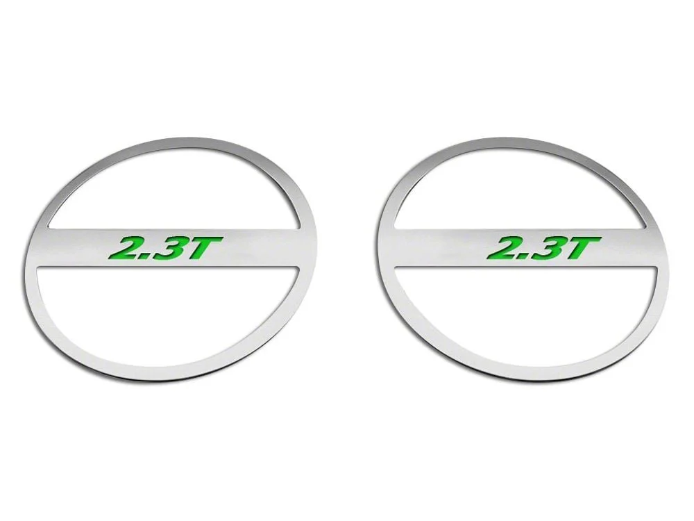 Brushed Lower Door Speaker Trim with 2.3T Logo; Solid Green (15-23 Mustang EcoBoost)