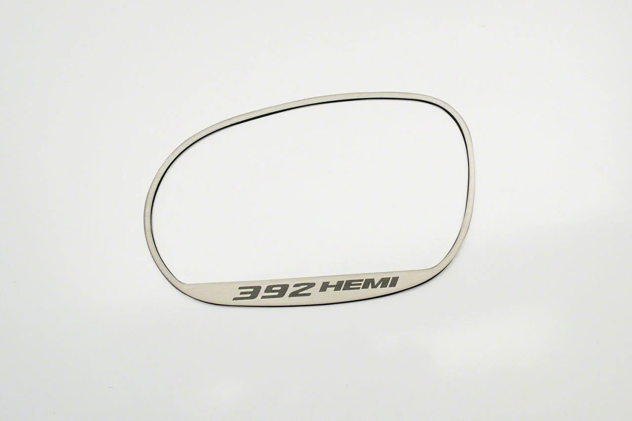 Brushed Side Mirror Trim Rings with 392 Hemi Logo (08-14 Challenger)