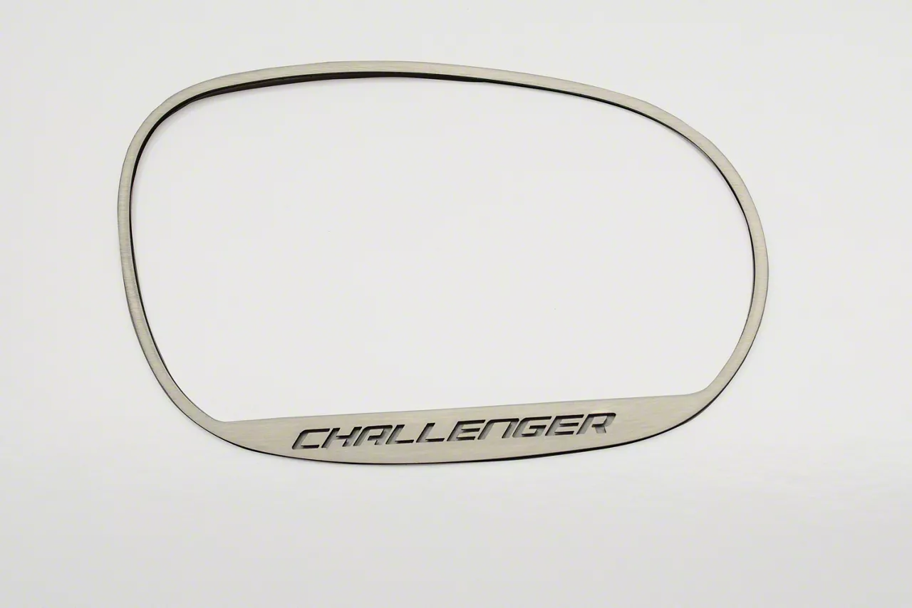 Brushed Side Mirror Trim Rings with Challenger Logo (08-14 Challenger)