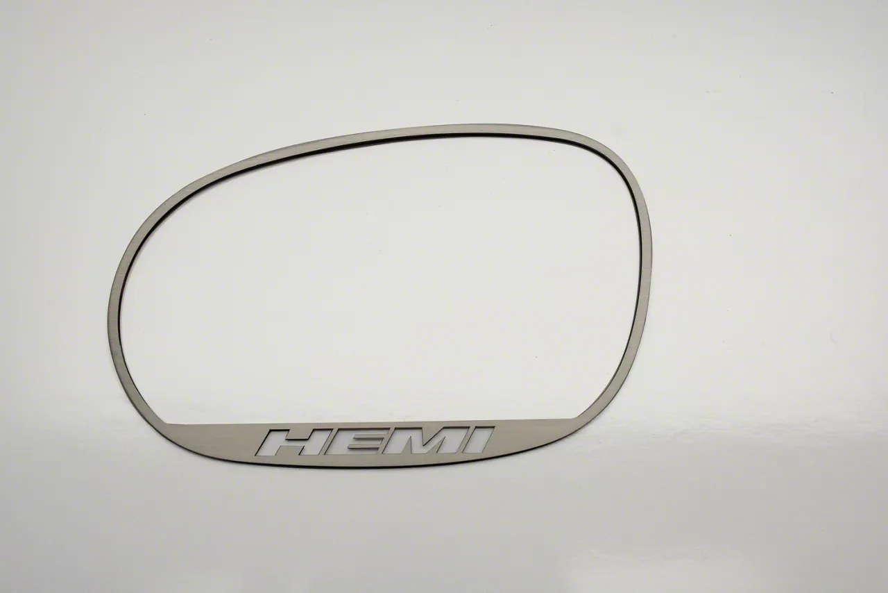 Brushed Side Mirror Trim Rings with Hemi Logo (08-14 Challenger)