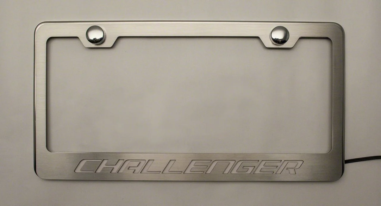 Illuminated License Plate Frame with Challenger Logo
