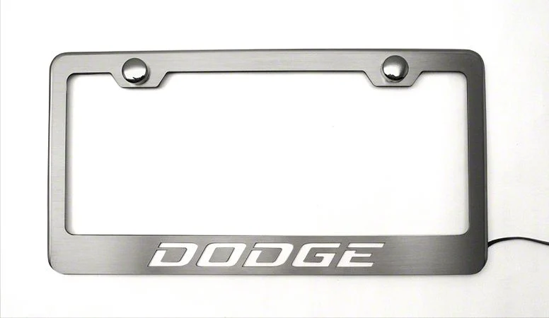 Illuminated License Plate Frame with Dodge Logo
