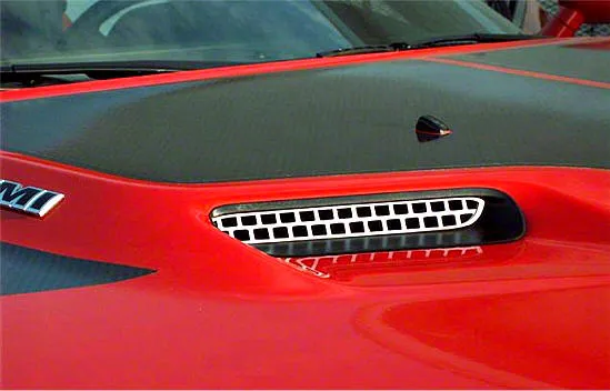 Polished Overlay Style Hood Scoop Grilles (08-14 Challenger)
