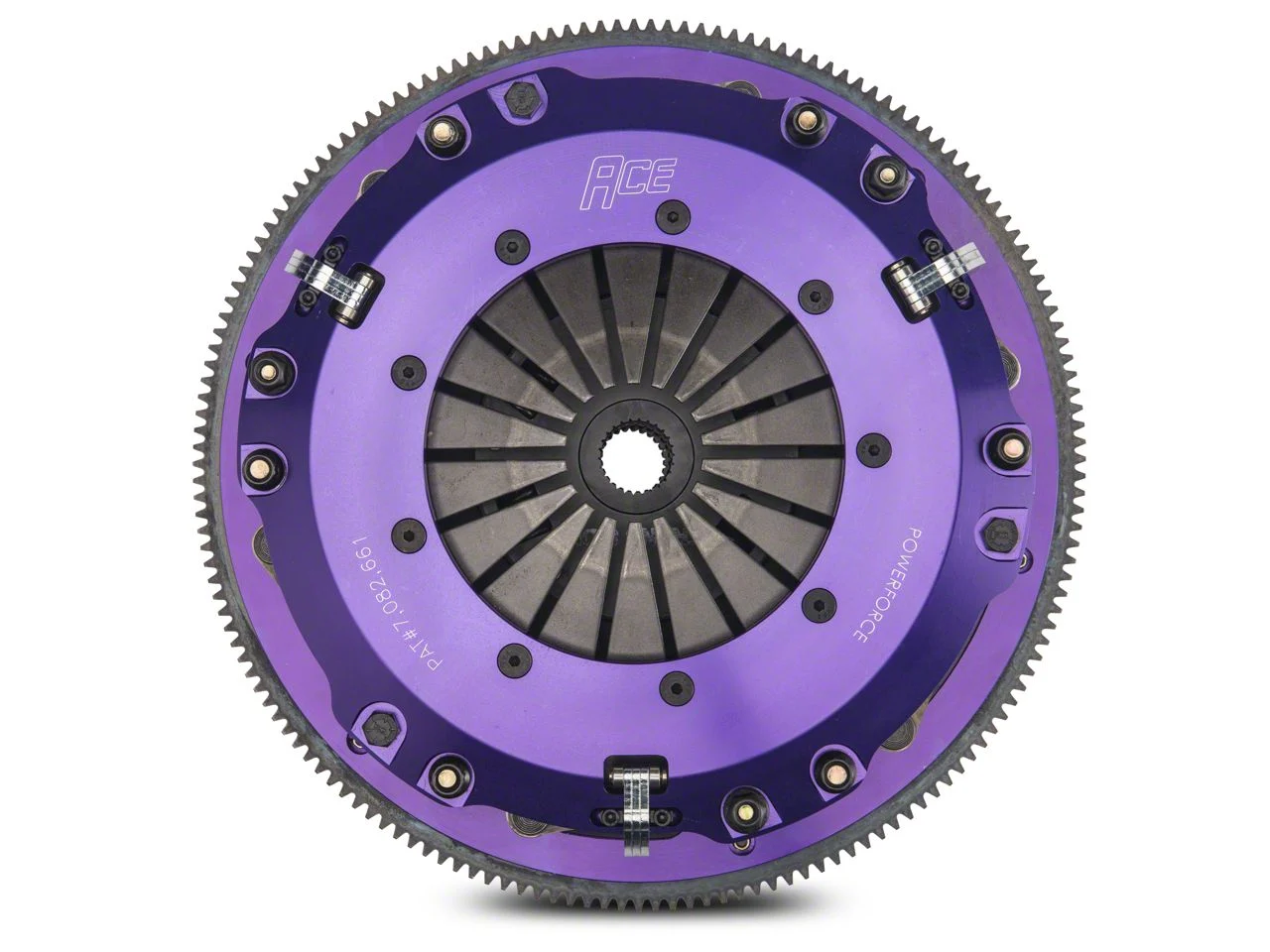 ACE Racing PowerForce Ceramic Triple Disc Clutch Kit with 8-Bolt Flywheel; 26-Spline (13-14 Mustang GT500)