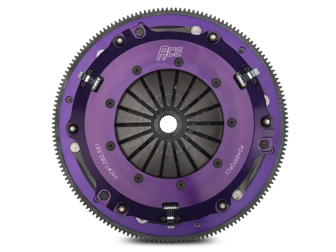 ACE Racing PowerForce Ceramic Twin Disc Clutch Kit with 8-Bolt Flywheel; 26-Spline (07-09 Mustang GT500)