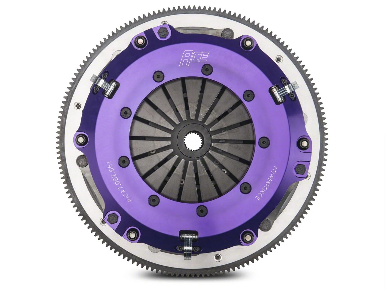 ACE Racing PowerForce Ceramic Twin Disc Clutch Kit with 8-Bolt Flywheel; 23-Spline (11-13 Mustang GT)