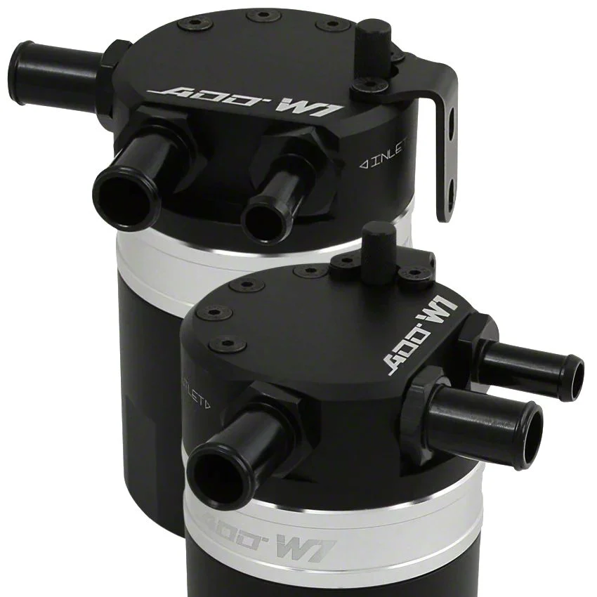 ADD W1 Twister Baffled Oil Catch Can Kit V3; Silver Ring (15-23 V8 HEMI Charger, Excluding 6.2L HEMI)