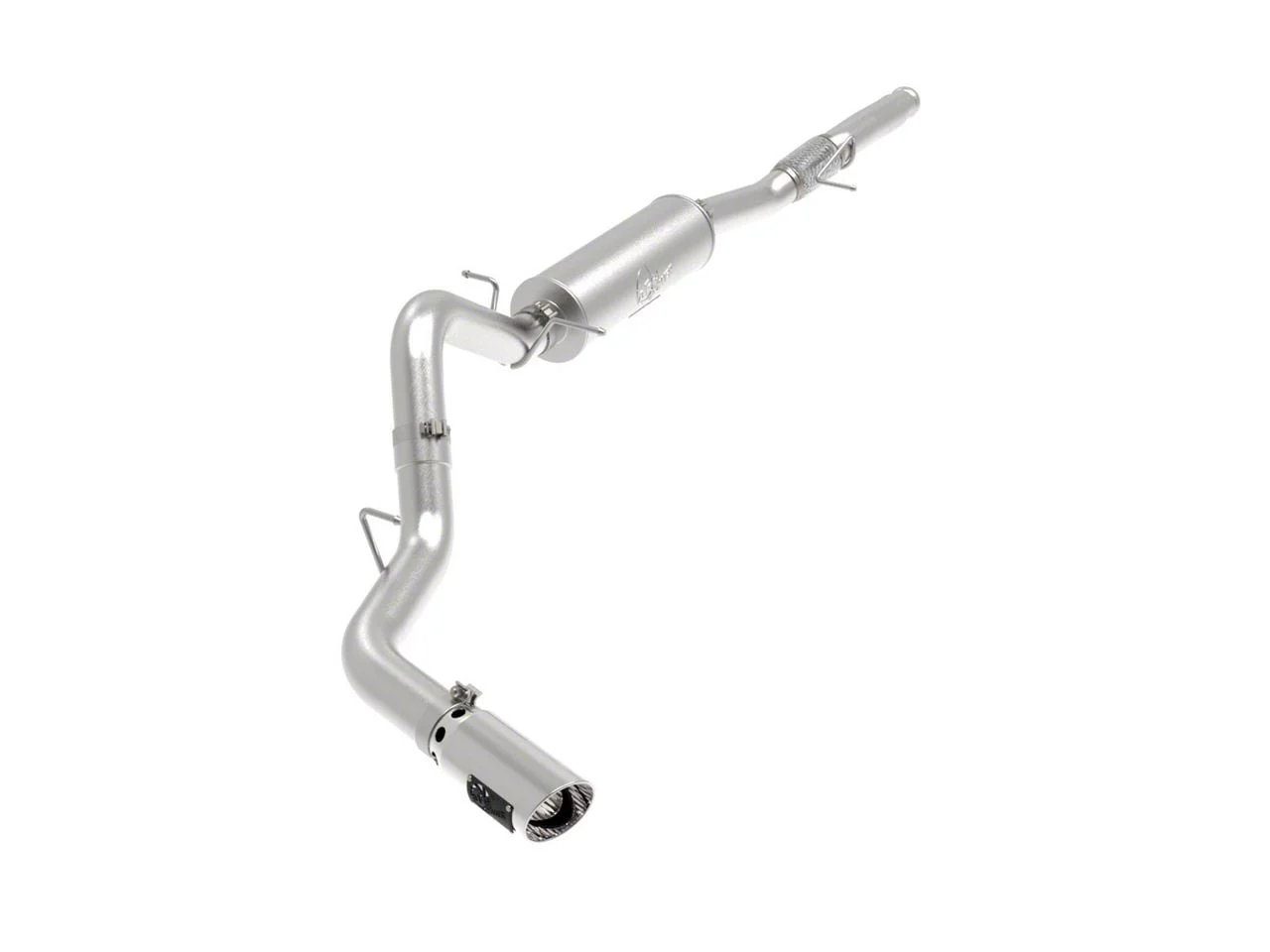 AFE Apollo GT Series Single Exhaust System with Polished Tip; Side Exit (14-18 6.2L Sierra 1500)