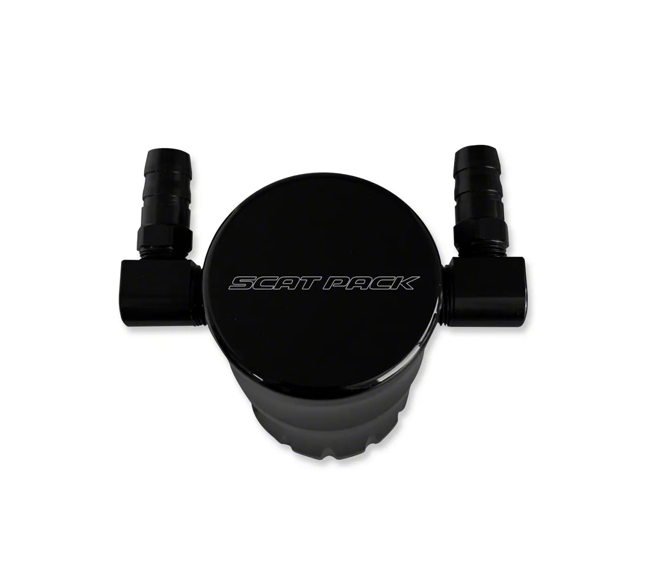 American Brothers Design Black Oil Catch Can with Scat Pack Font (09-23 5.7L HEMI, 6.4L HEMI Challenger)
