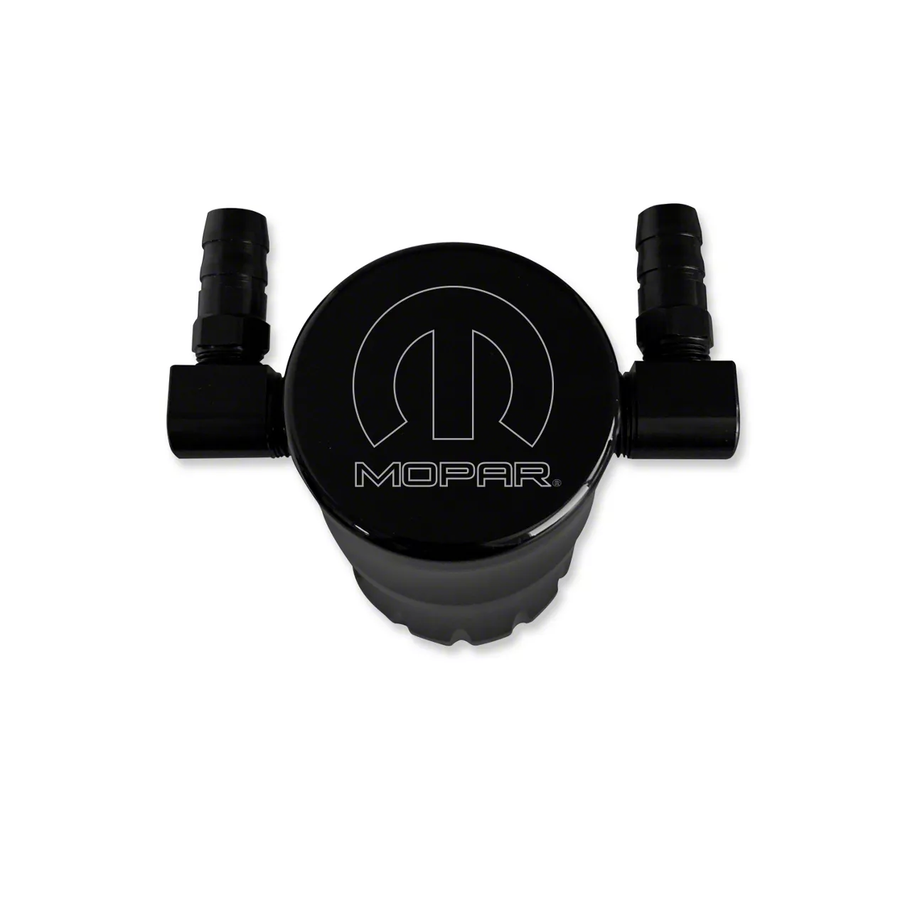 American Brothers Design Black Oil Catch Can with Mopar Logo (09-23 5.7L HEMI, 6.4L HEMI Challenger)