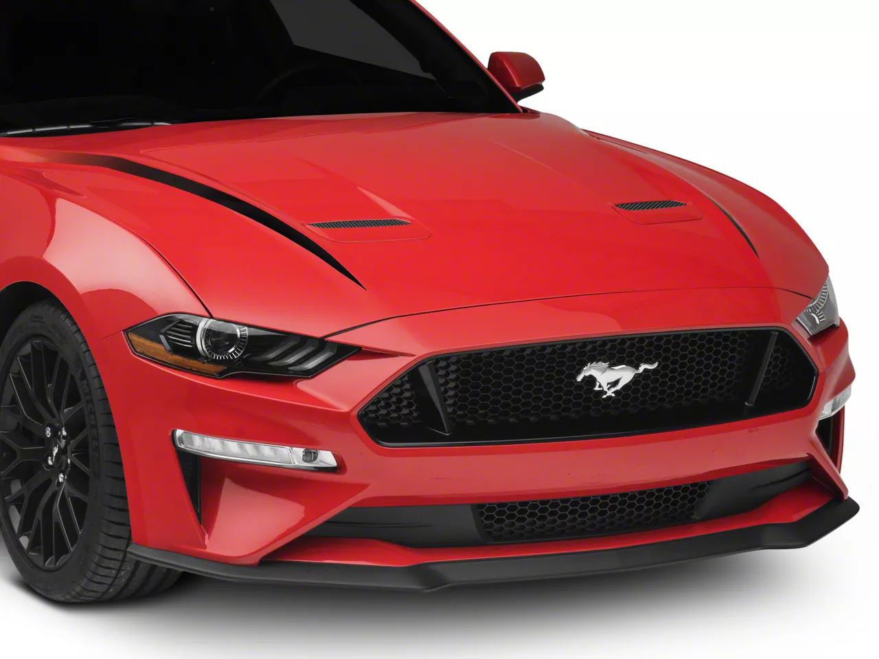 SEC10 Hood Accent Printed Decal; Gloss Black Fade (18-23 Mustang GT, EcoBoost)