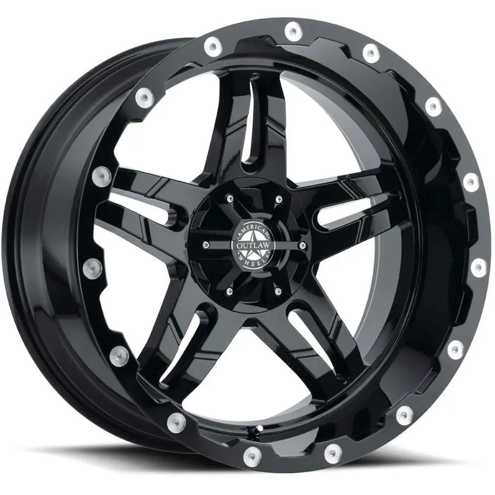 American Outlaw Wheels Revolver Gloss Black 6-Lug Wheel; 20x10; -18mm Offset (15-20 Tahoe)