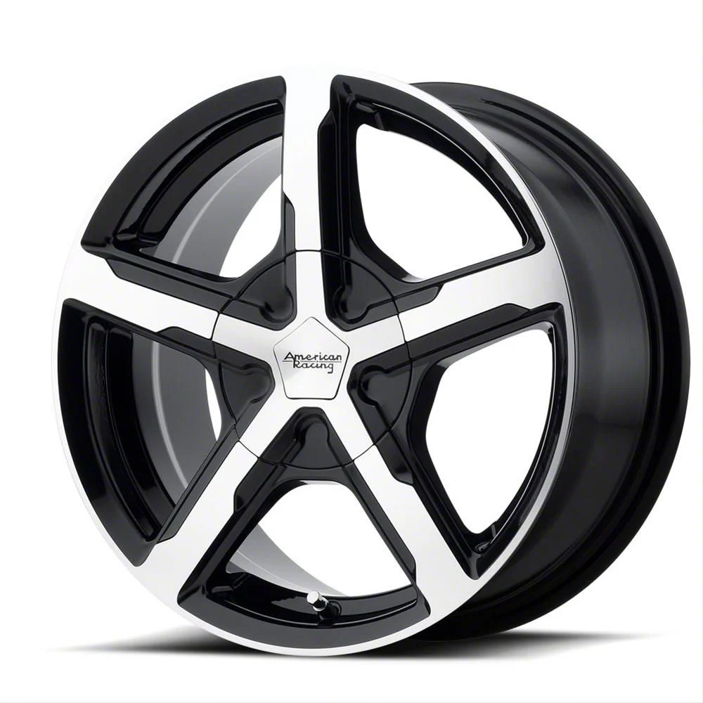 American Racing Trigger Gloss Black Machined Wheel; 18x8; 15mm Offset (06-10 RWD Charger)