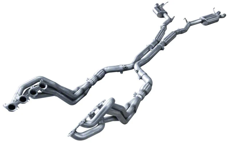 American Racing Headers 1-7/8-Inch Long Tube Catted Headers with X-Pipe and Pure Thunder Cat-Back Exhaust (15-20 Mustang GT350)