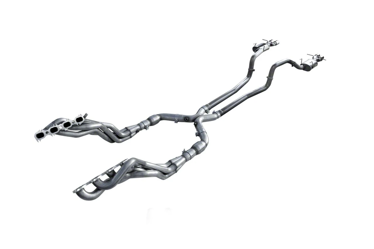American Racing Headers 1-7/8-Inch Long Tube Headers with Catted X-Pipe and Pure Thunder Cat-Back Exhaust System (13-14 Mustang GT500)