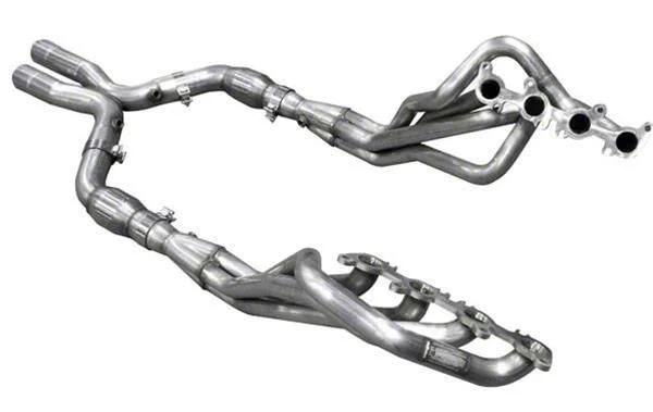 American Racing Headers 1-7/8 x 3-Inch Catted Long Tube Headers with X-Pipe; Bottle-Neck Eliminator (18-22 Mustang GT)