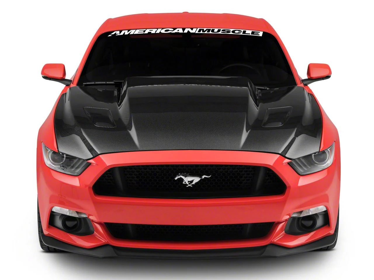 Anderson Composites 3-Inch Cowl Hood; Carbon Fiber (15-17 Mustang GT, EcoBoost, V6)