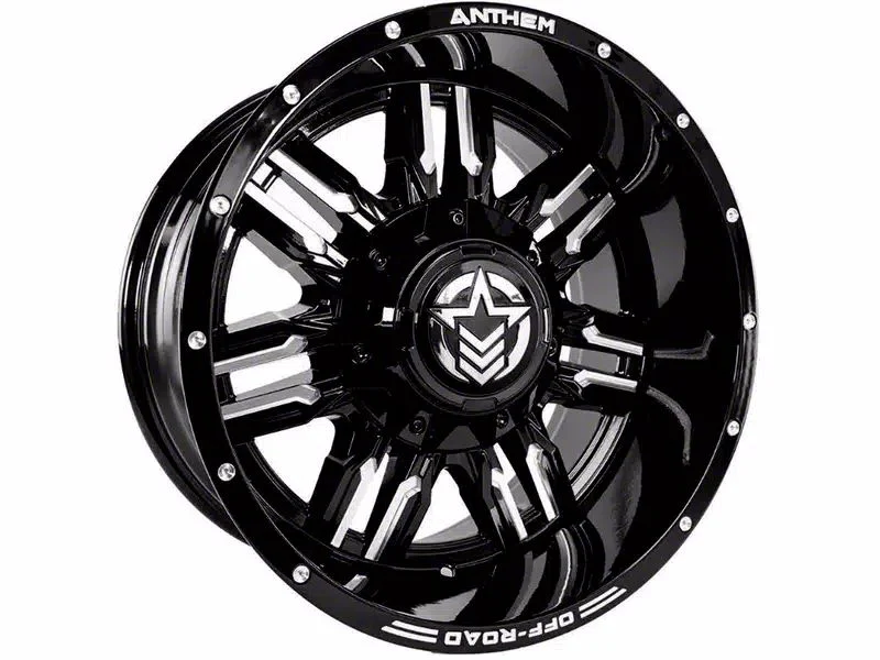 Anthem Off-Road Equalizer Gloss Black Milled 6-Lug Wheel; 18x9; -12mm Offset (07-14 Yukon)