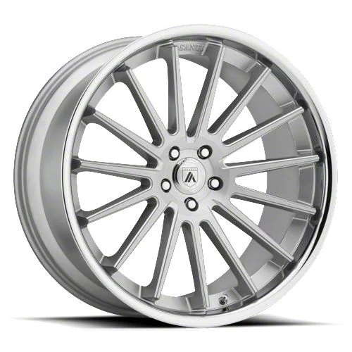Asanti Beta Brushed Silver with Chrome Lip Wheel; 22x9; 15mm Offset (06-10 RWD Charger)