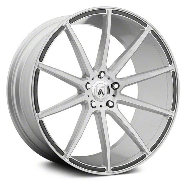Asanti Aries Brushed Silver Wheel; Rear Only; 22x10.5; 25mm Offset (11-23 RWD Charger, Excluding Widebody)