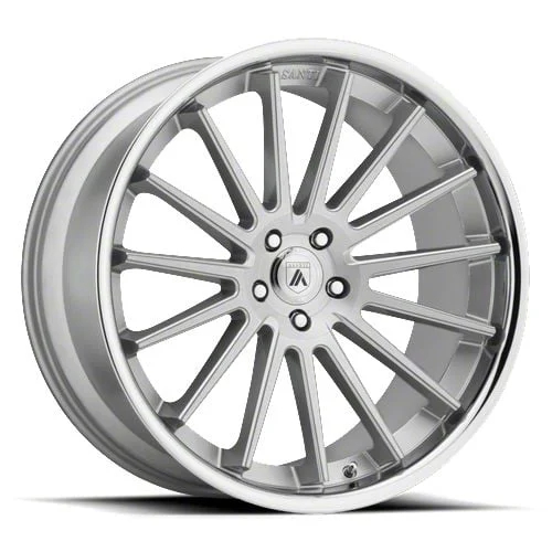 Asanti Beta Brushed Silver with Chrome Lip Wheel; 22x9; 15mm Offset (11-23 RWD Charger, Excluding Widebody)