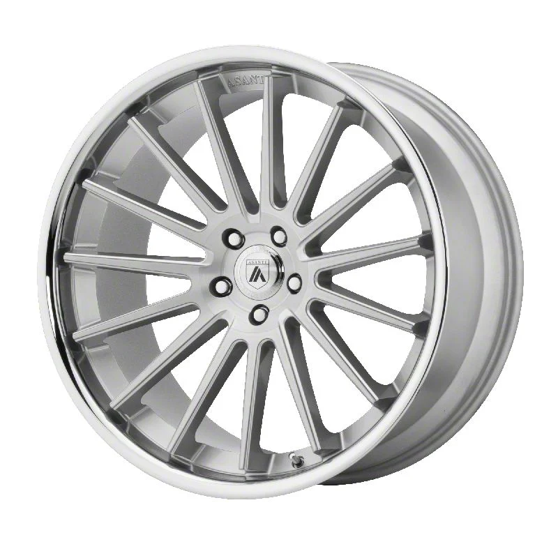 Asanti Beta Brushed Silver with Chrome Lip Wheel; Rear Only; 22x10.5; 25mm Offset (11-23 RWD Charger, Excluding Widebody)
