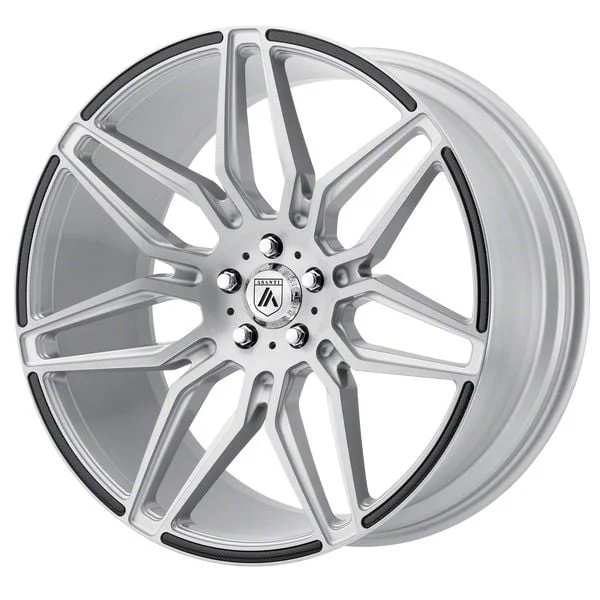 Asanti Sirius Brushed Silver with Carbon Fiber Insert Wheel; 22x9; 15mm Offset (11-23 RWD Charger, Excluding Widebody)
