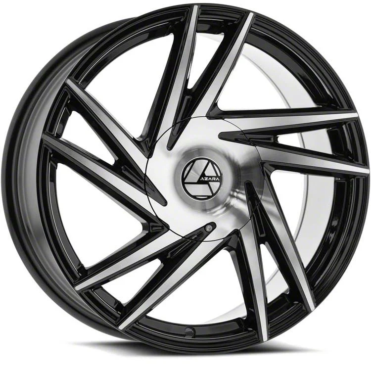 Azara AZA-529 Gloss Black and Machined Wheel; 20x8.5; 35mm Offset (24-26 Mustang)