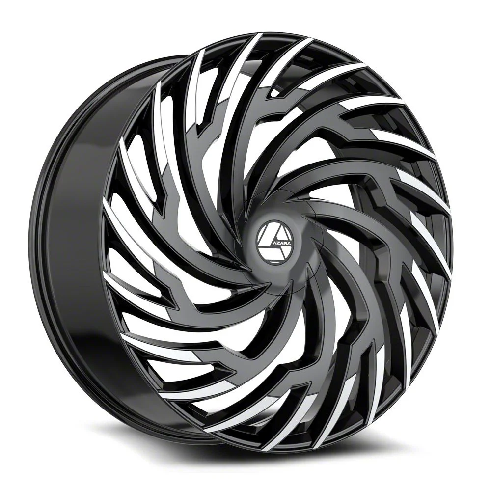 Azara AZA-536 Gloss Black and Machined Wheel; 20x8.5; 35mm Offset (15-23 Mustang GT w/o Performance Pack, EcoBoost, V6)