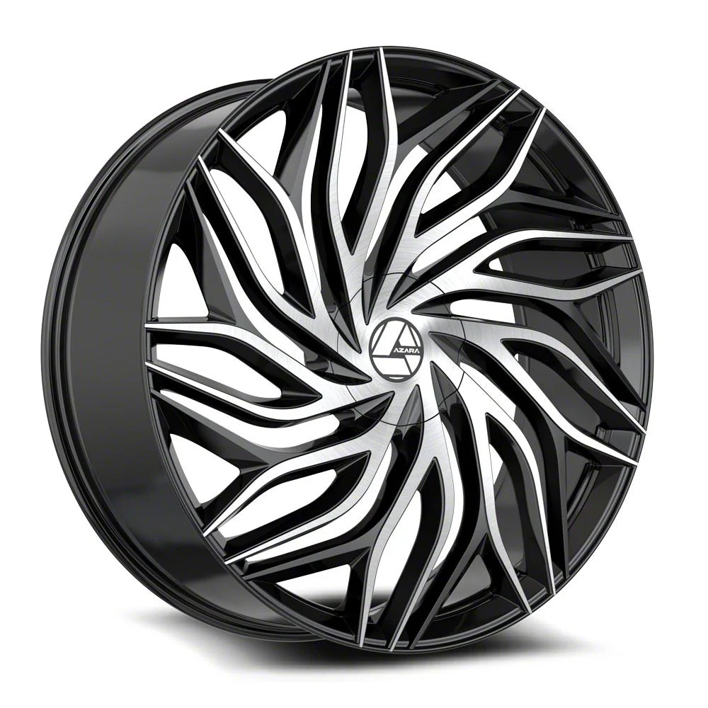 Azara AZA-537 Gloss Black and Machined Wheel; 20x8.5; 35mm Offset (24-26 Mustang)