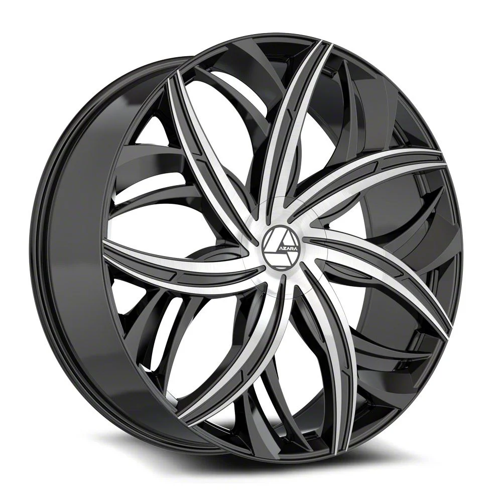 Azara AZA-541 Gloss Black and Machined Wheel; 20x8.5; 35mm Offset (15-23 Mustang GT w/o Performance Pack, EcoBoost, V6)