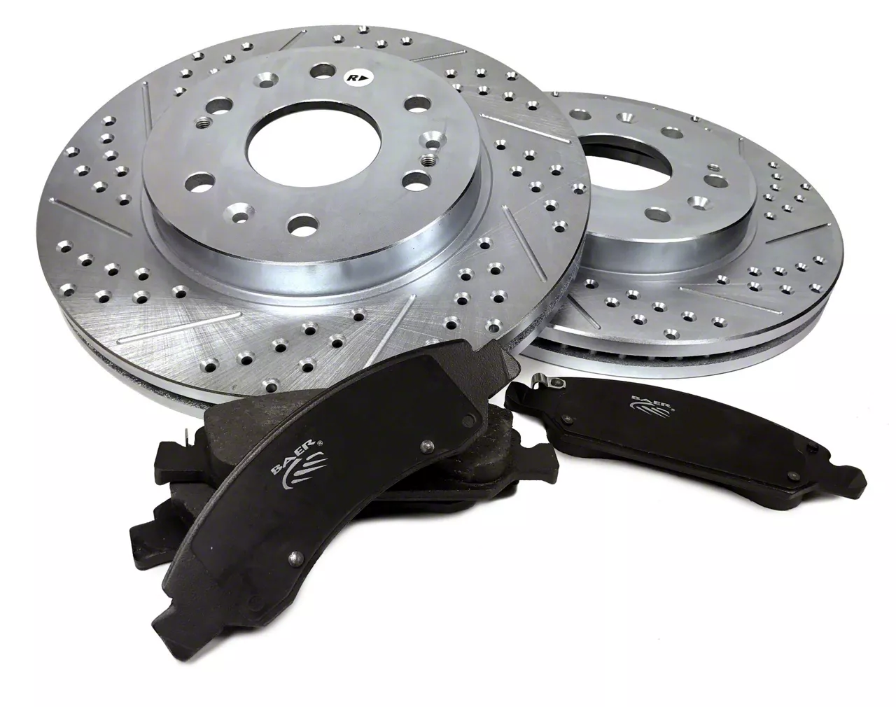 Baer Claw Drilled and Slotted Brake Rotor and Pad Kit; Front (06-23 Charger w/ Single Piston Front Calipers)